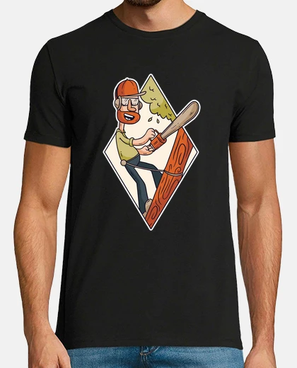 Camiseta podador y su motosierra leñador