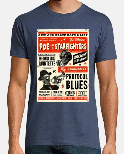 Camiseta poe y los cazas estelares / la fuerza despierta / mens