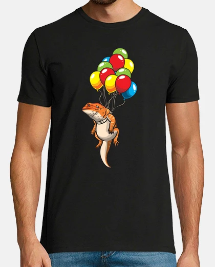 T-shirt pogona drago barbuto con palloncini