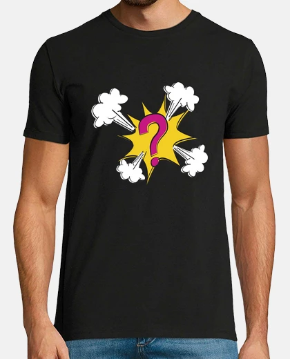 Tee-shirt point d interrogation colère, façon dessin animé, 