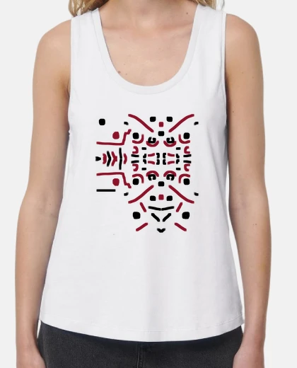 Tee-shirt points et rayures. bretelles larges femme