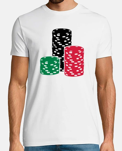 T-shirt poker chip roulette gioco d'azzardo