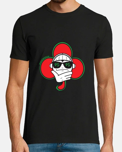 T-shirt Poker Face logo trifoglio