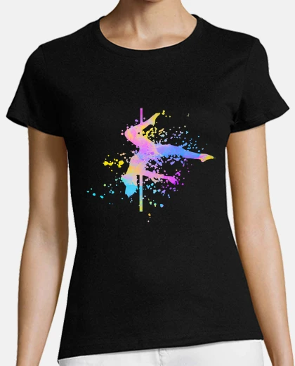 T-shirt pole dance fitness color splash pole dance