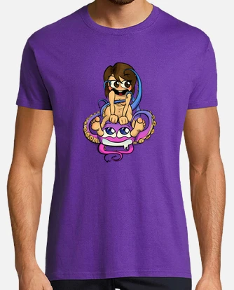 T shirt polipo viola pervertito. tostadora