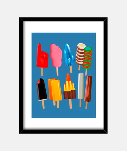 Cuadro Polos Helados Retro Años 80s 90s