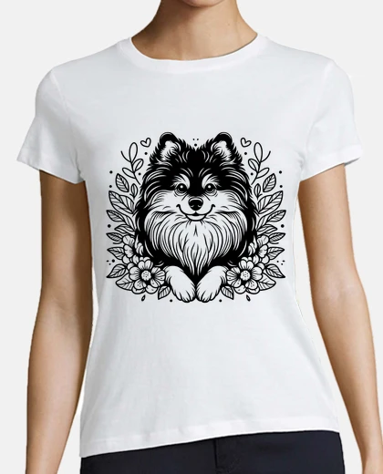 Playera POMERANIAN - BLACK AND WHITE