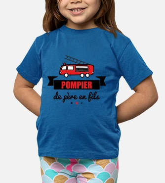 Tee shirt enfant pompier de p re en fils tostadora