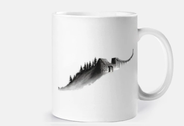 Tazza ponte sospeso di montagna e corda, personalizzabile, tazza,