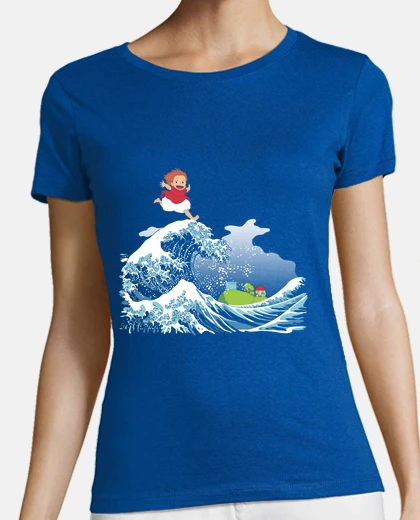 T-shirt Ponyo and the Kanagawa Great Wave T shirt fit donna