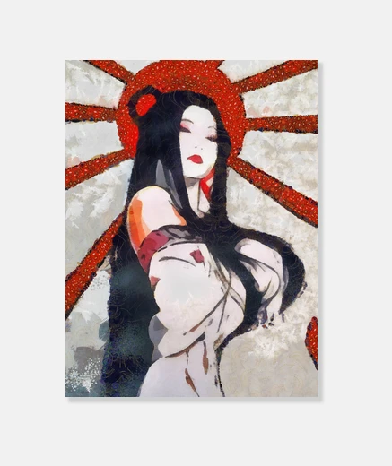 Wall pop art japanese warrior