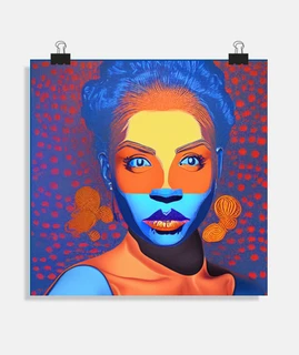 pop-art vigase the blue woman orange poster poster