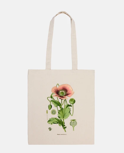 Bag POPPY - Botanical illustration 19th century
