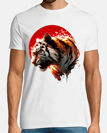Tee-shirt portrait abstrait de tigre sur le solei