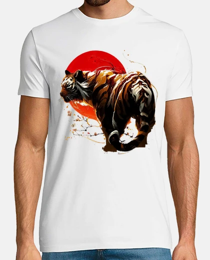 Tee-shirt portrait abstrait de tigre sur le solei