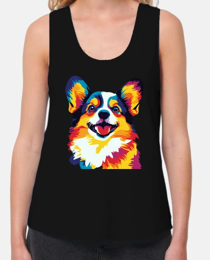 Tee-shirt portrait de corgi illustration aquarell