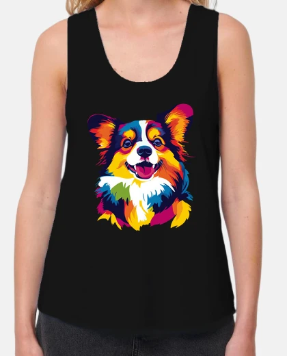 Tee-shirt portrait de corgi illustration aquarell