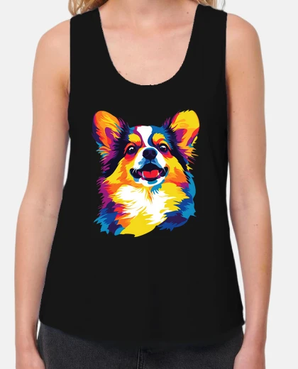 Tee-shirt portrait de corgi illustration aquarell