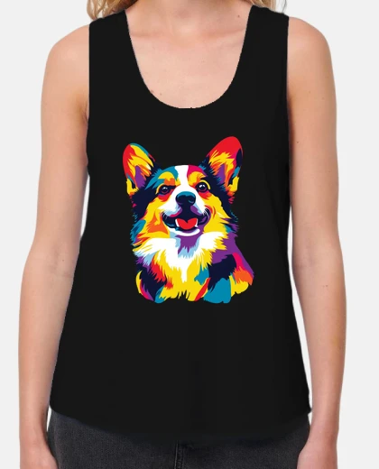 Tee-shirt portrait de corgi illustration aquarell