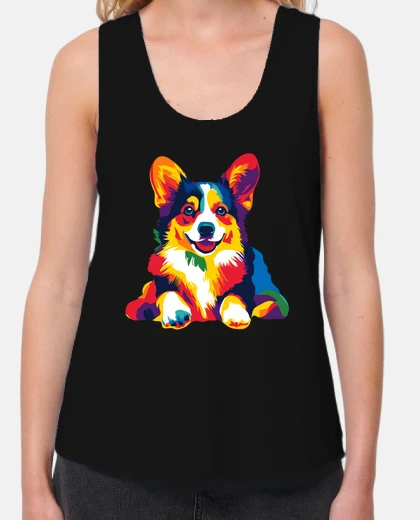 Tee-shirt portrait de corgi illustration aquarell