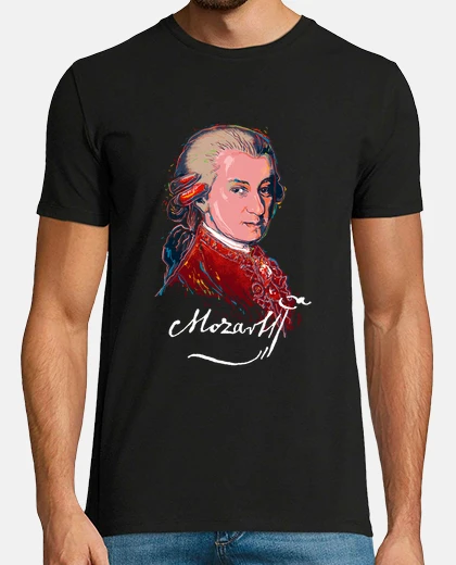 Tee-shirt portrait-musique mozart-coloré