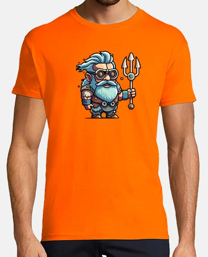 Camiseta Poseidón Arte Pixelado, con gafas steampunk