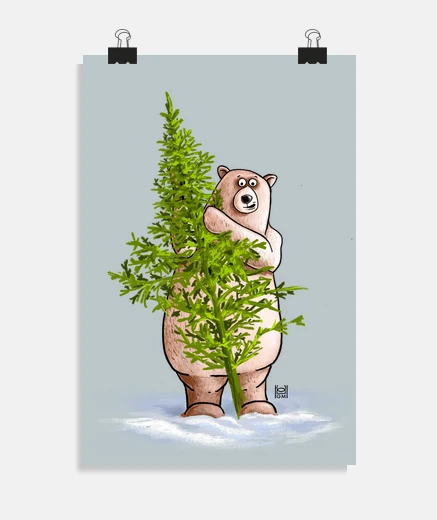 Poster poster. bear with tree 001
