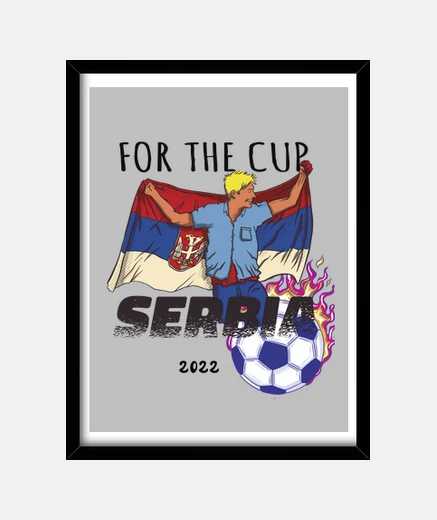 Cadre poster cadre maillot de supporter manches longues homme  pour supporter l équipe de serbie à la coup