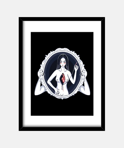 Cadre poster cadre ppour decoration ou home staging , gothique femme qui se recoud le ventre