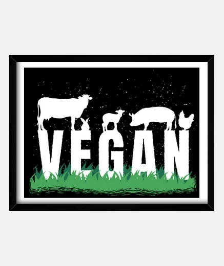 Quadro poster con cornice, per la decorazione domestica, gli animali vegani sono i miei amici, la vita sana