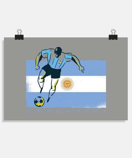 Poster poster de t supporter équipe Argentine au mondial au Qatar design d artiste collector 
