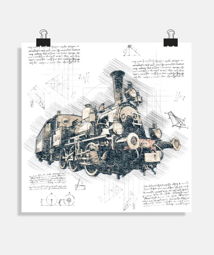 Poster poster del negozio del soggiorno dell&#39;ufficio del piano style della locomotiva tenera piani vint