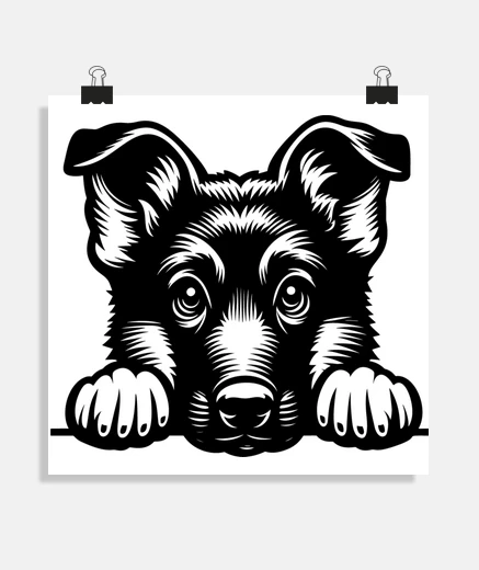 Póster póster demasiado bonito de cachorro de pastor alemán, póster para sala de estar y dormitorio infanti
