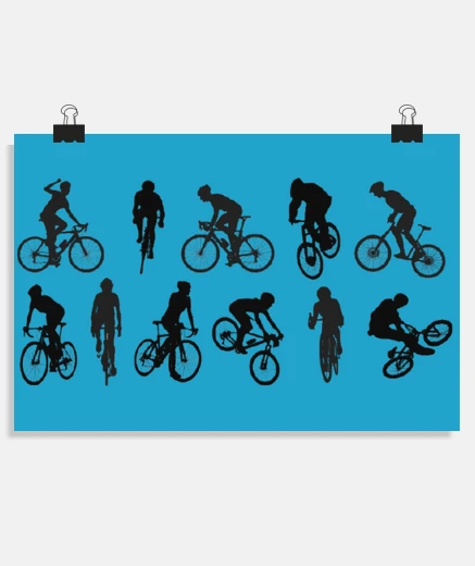 Poster poster di follia per biciclette per ciclisti di diversi sports , ufficio, soggiorno, camera da letto