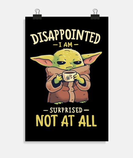 Poster poster di meme caffè mandaloriano bebè yoda