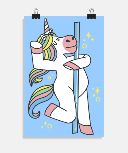 Poster poster di pole dance unicorno parigi sensazioni poster da camera da letto studio soggiorno