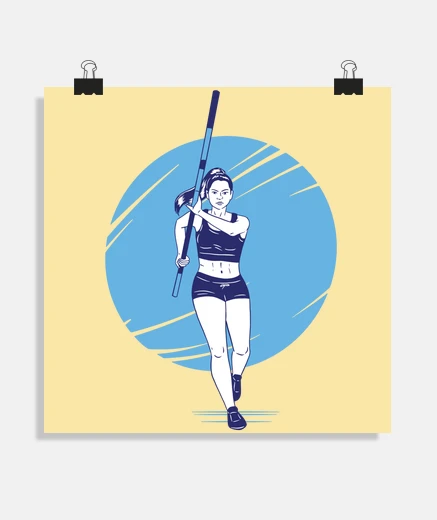 Poster poster di salto in alto femminile jo 2024 parigi atleta di atletica leggera