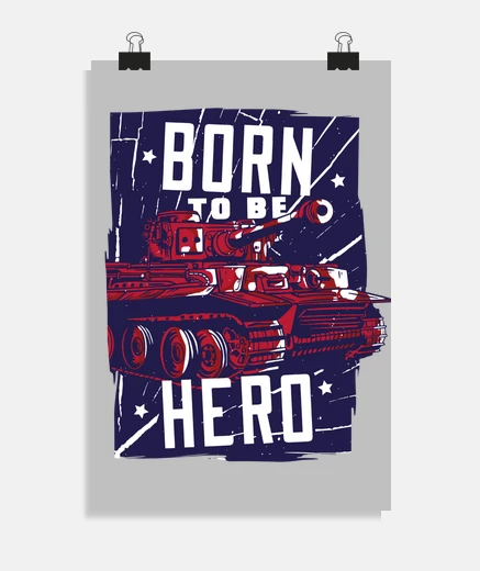 Poster poster for decoration or home staging, hero of war glory to the soldiers of the