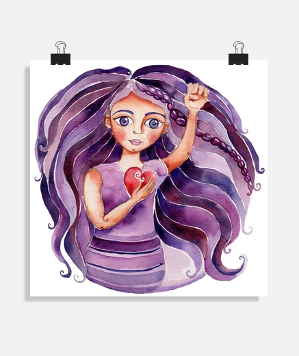 Póster Póster Mujer libre lilas