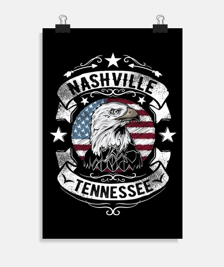 Poster poster nashville tennessee country musica vintage country music usa rockabilly