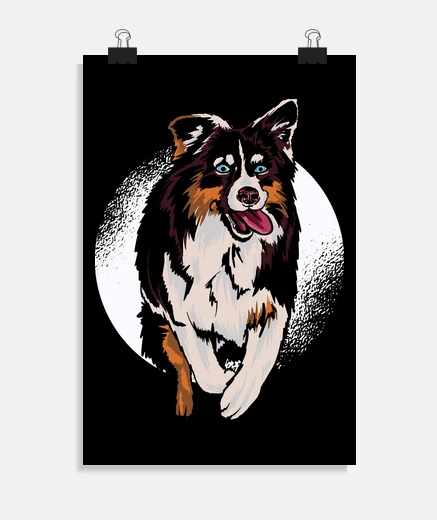 Poster poster per gli amanti degli animali e dei cani, per la decorazione o l&#39;home staging, pastore aus