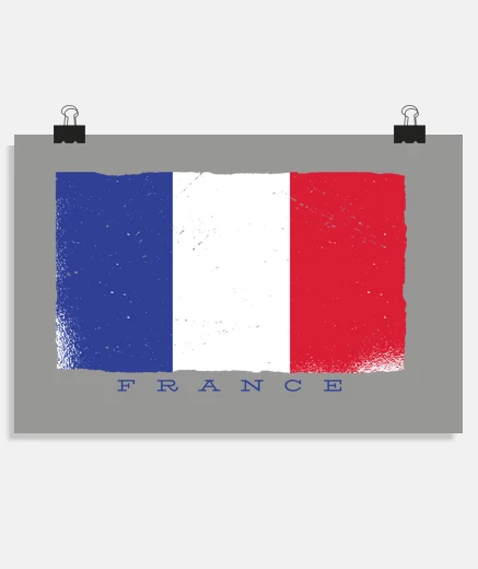 Poster poster per la decorazione della casa, bandiera francese della francia. la bandiera è piccola come i 
