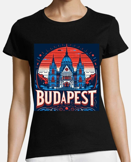 T-shirt poster retrò di viaggio di budapest