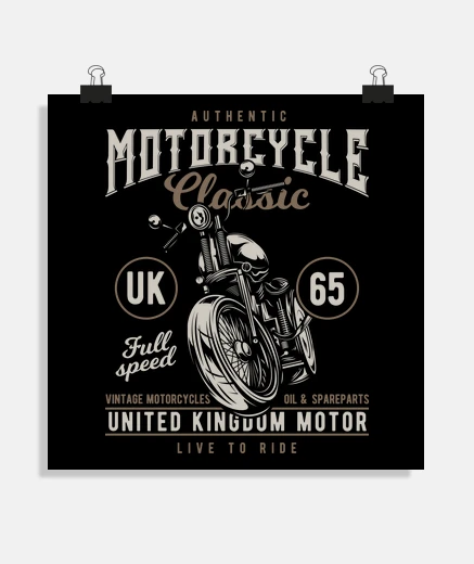 Poster poster united kingdom bikers retro uk motorcycle 1965 rockers