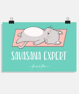 poster cat yoga savasana expert