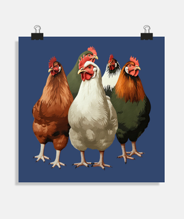 poster con etichetta per polli da fattoria ruspanti