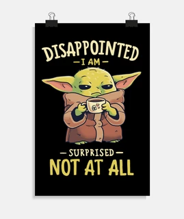 poster di meme caffè mandaloriano bebè yoda
