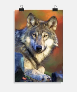 Poster Loup gris