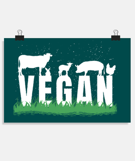 poster poster per la decorazione di home staging, gli animali vegani sono i miei amici, la vita sana