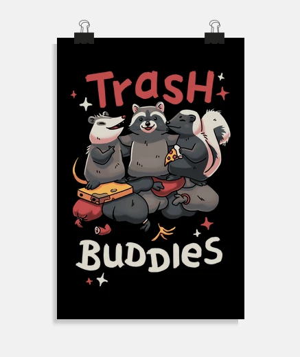 Poster poubelle ash bourgeon die s souris lave